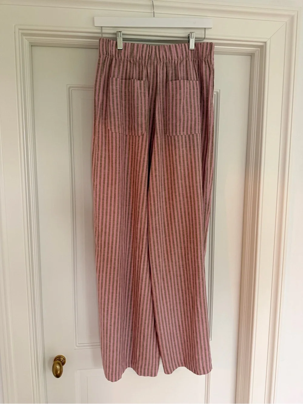Zara Pink-Striped Wide Leg Pants.